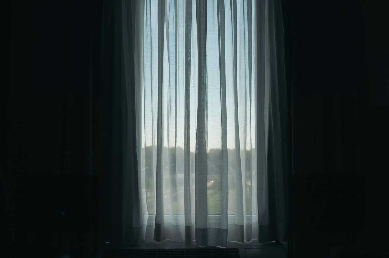 window with curtain and dark room to use in i miss you messages