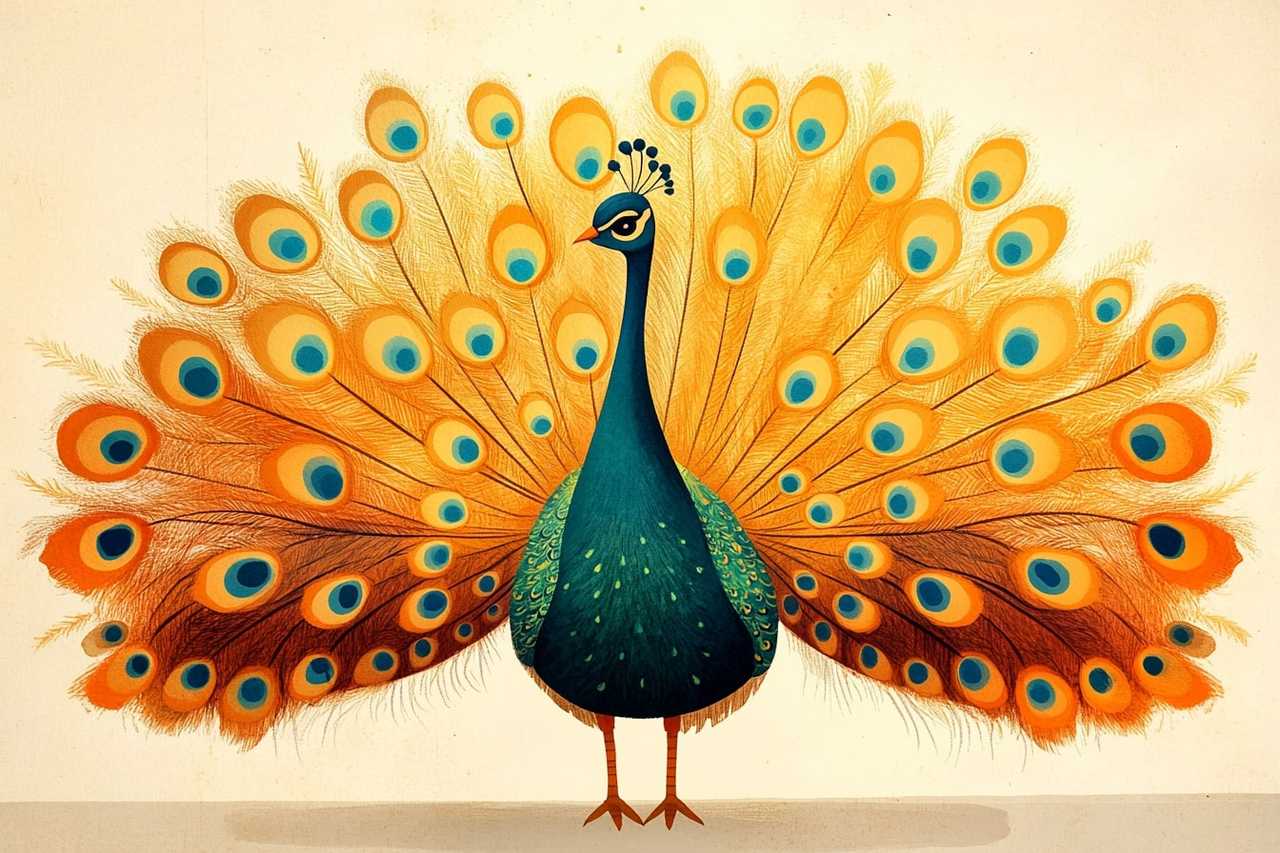 charismatic diplomat psycho type illustration featuring a peacock 
