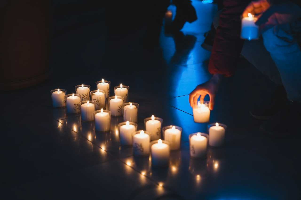 candles lighted up for a good night prayer
