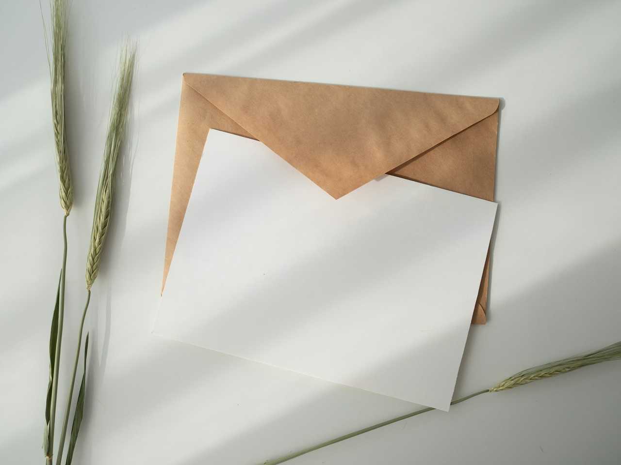 empty card and envelope to write a birthday invitation message