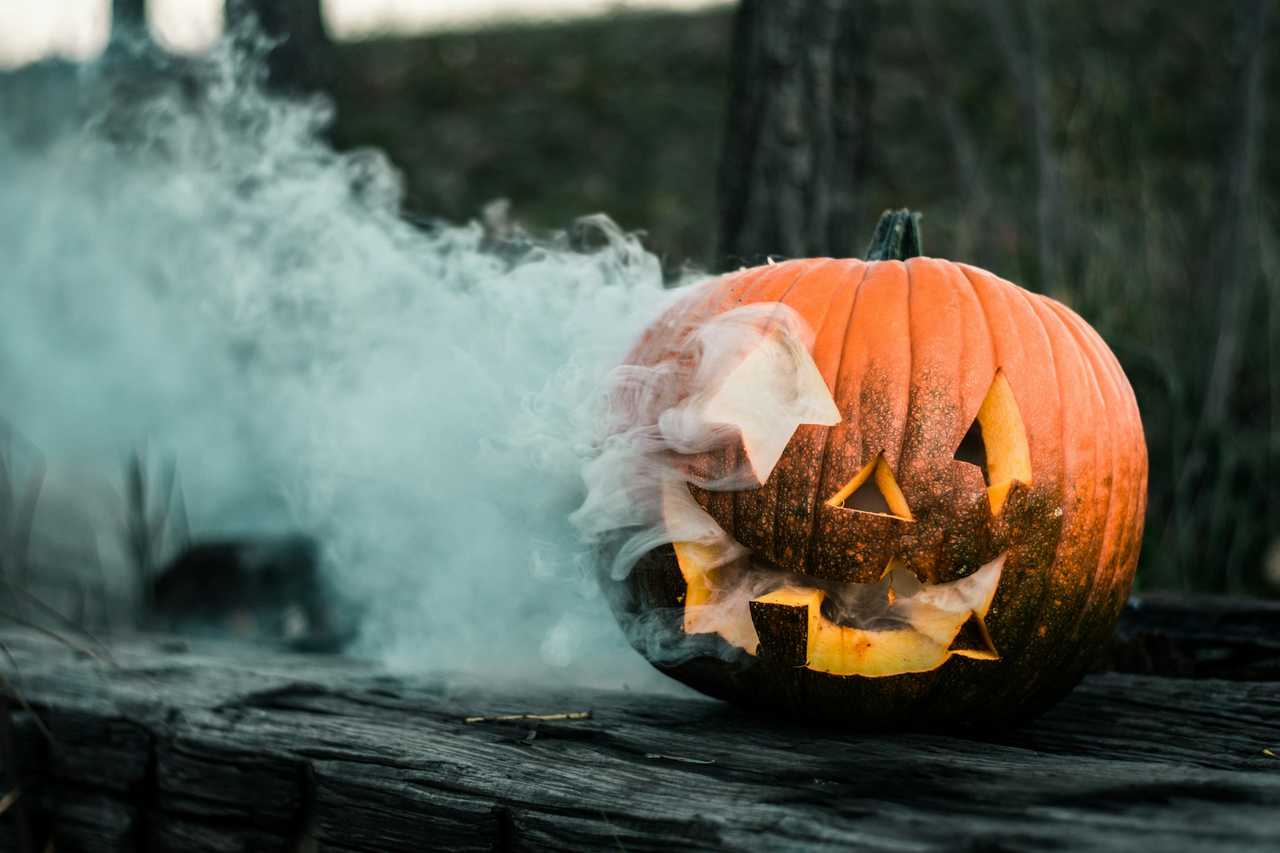 fumigating jack-o lanterna in halloween to match graveyard sayings 