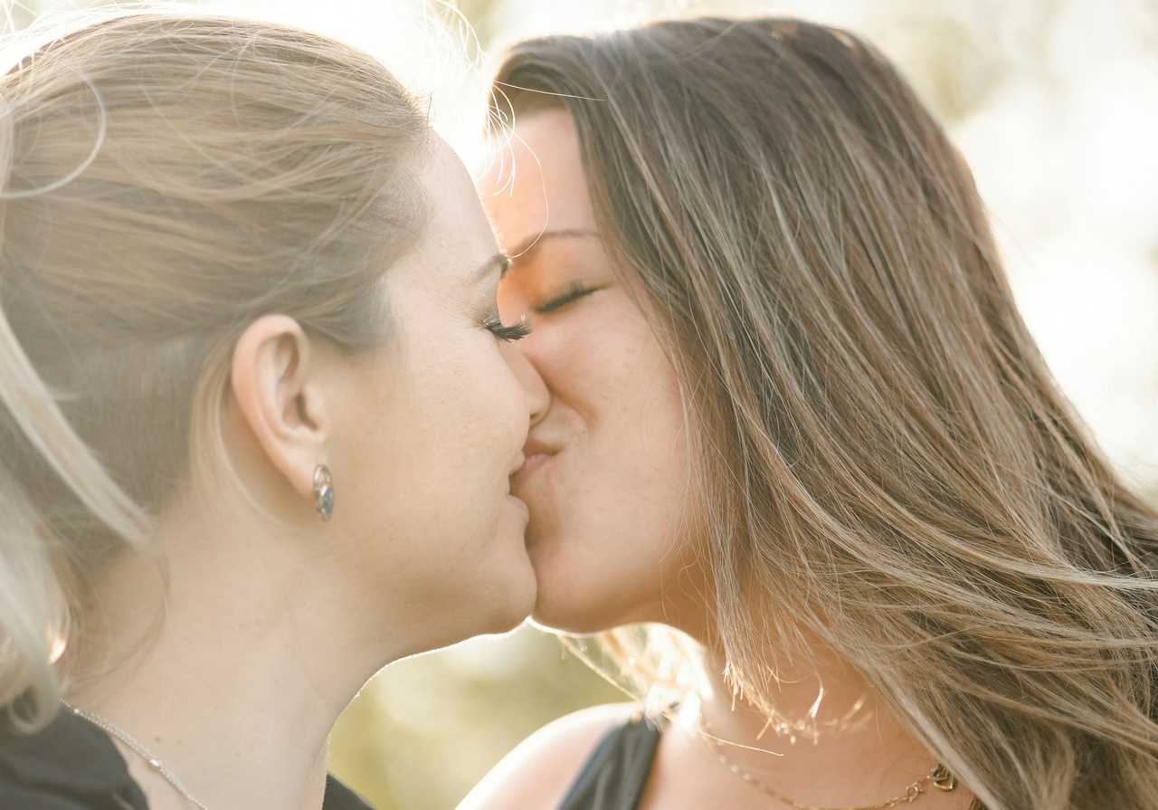 close in a couple kissing for the first time ready to say something after the first kiss